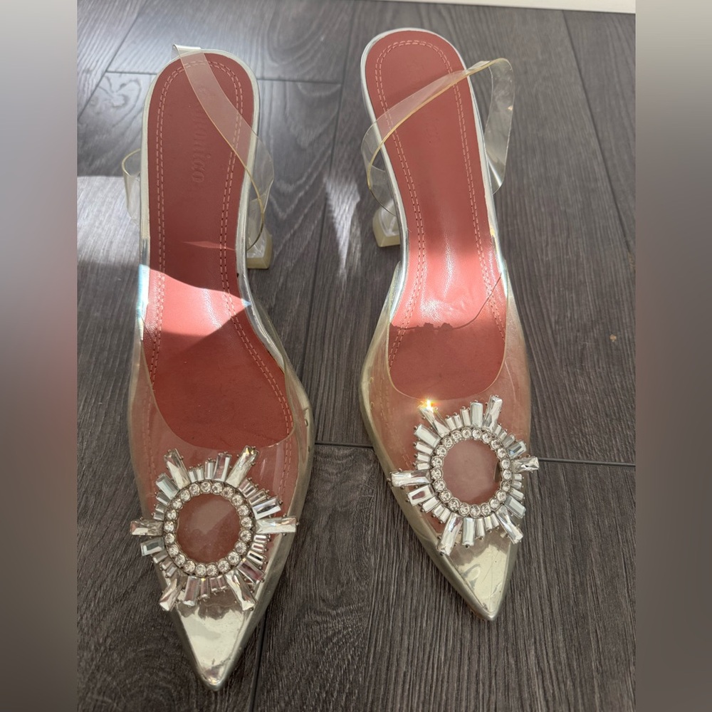 Clear Embellished Heels